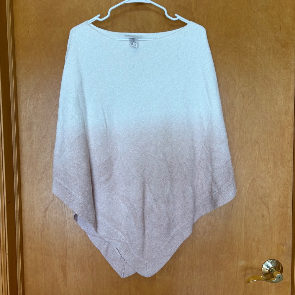 Barefoot Dreams CozyChic Ultra Lite Knit Poncho One Size Dip Dye Ombre